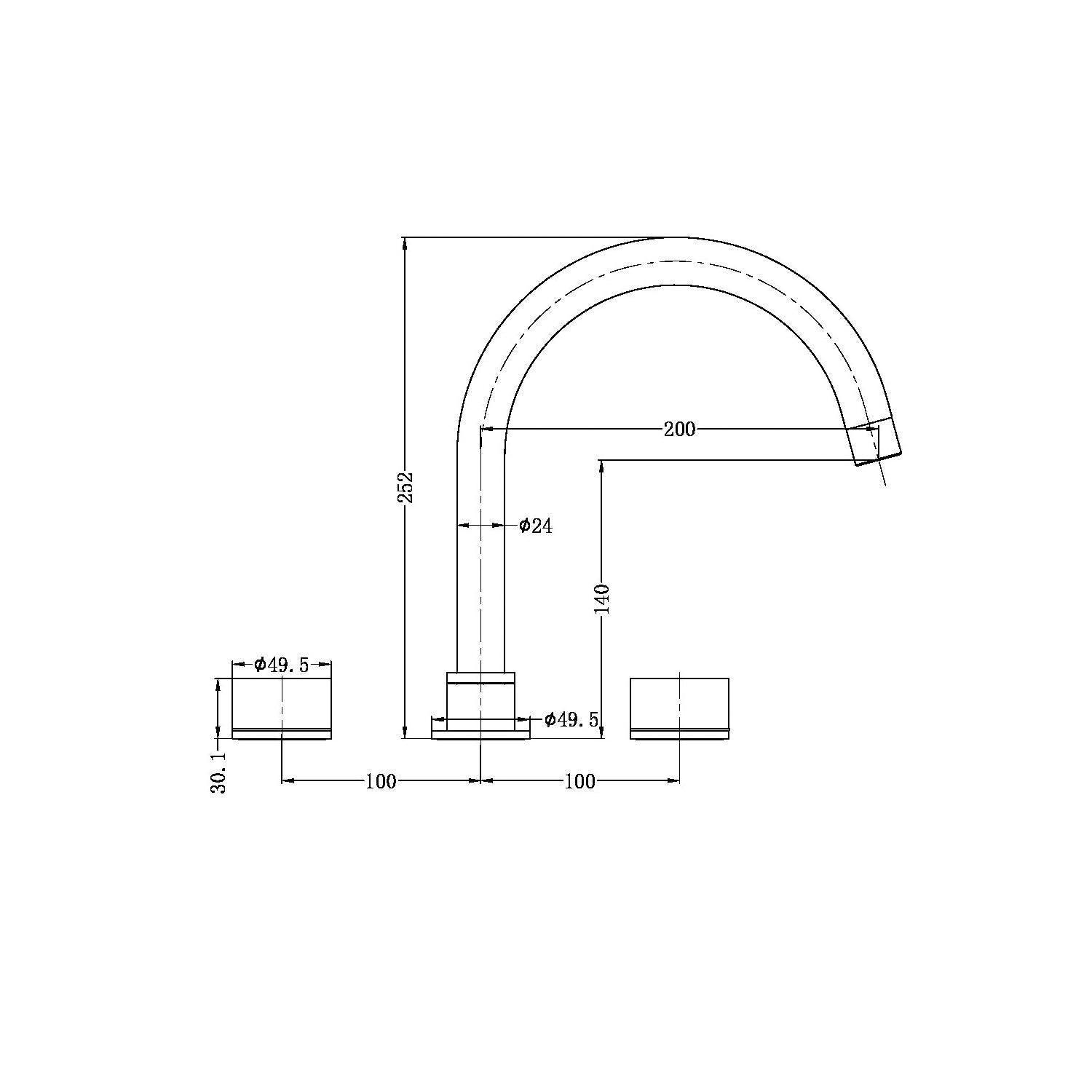 Kara Hob Bath Set Chrome - Burdens Plumbing