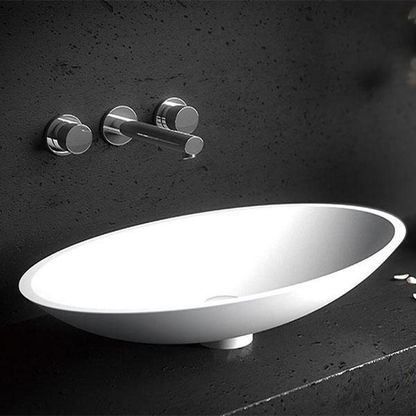 Kaskade Ina Stone Basin Matte White - Burdens Plumbing