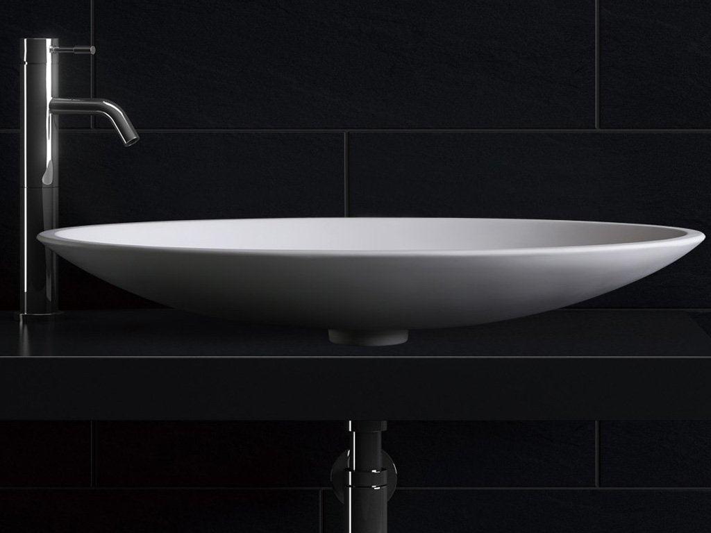 Kaskade Ina Stone Basin Matte White - Burdens Plumbing