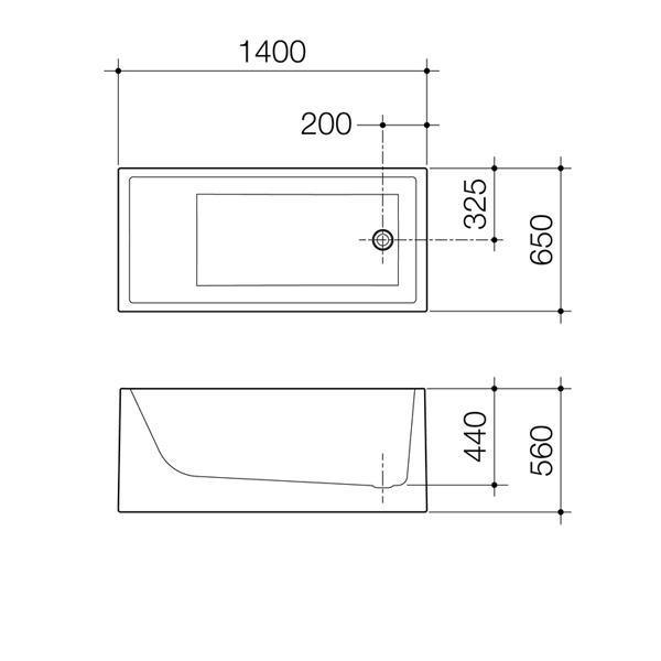 Liano 1525 Back To Wall Freestanding Bath By Caroma(Caroma P#:Ln5Wfw) - Burdens Plumbing