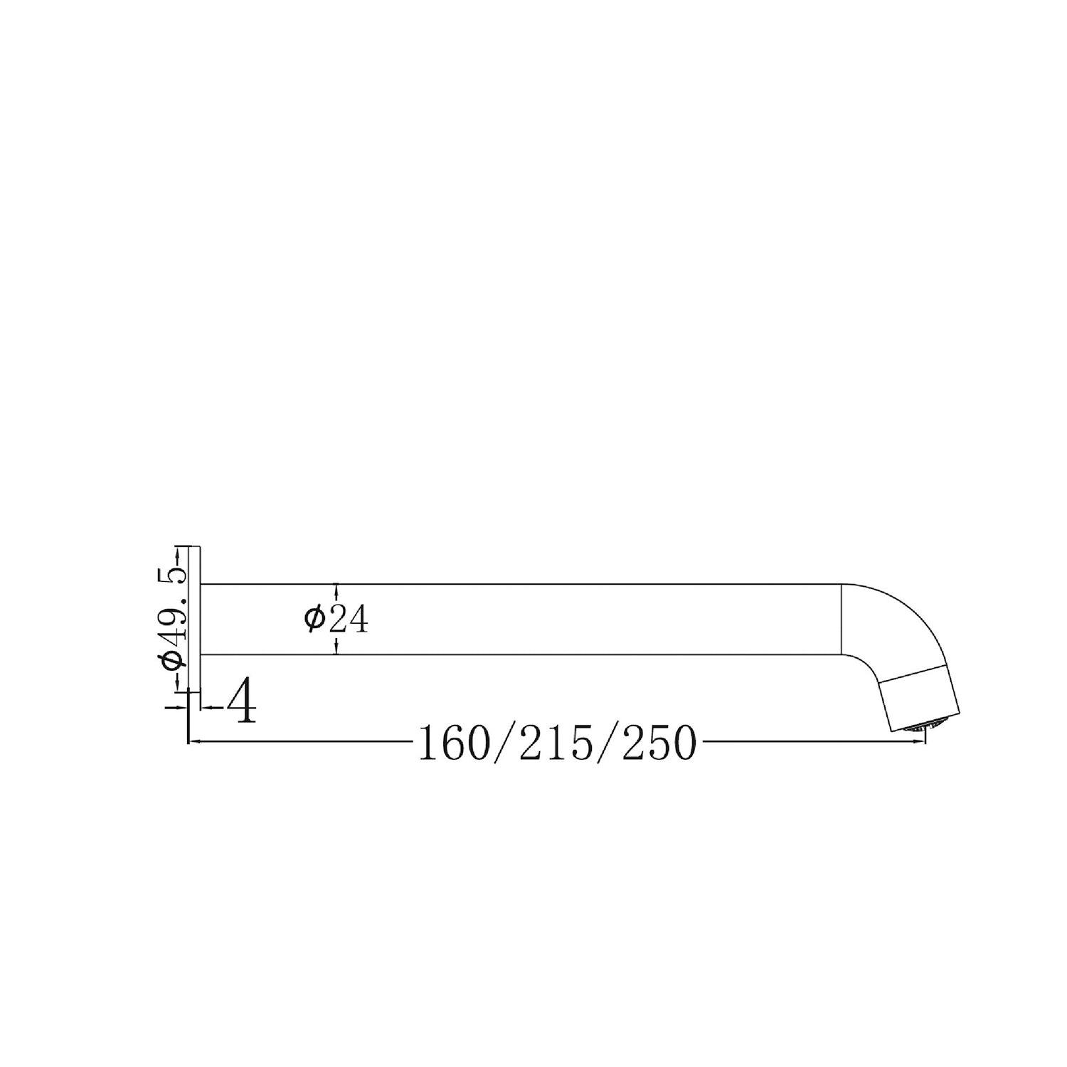 Mecca Basin/Bath Spout Only 160mm Brushed Nickel - Burdens Plumbing