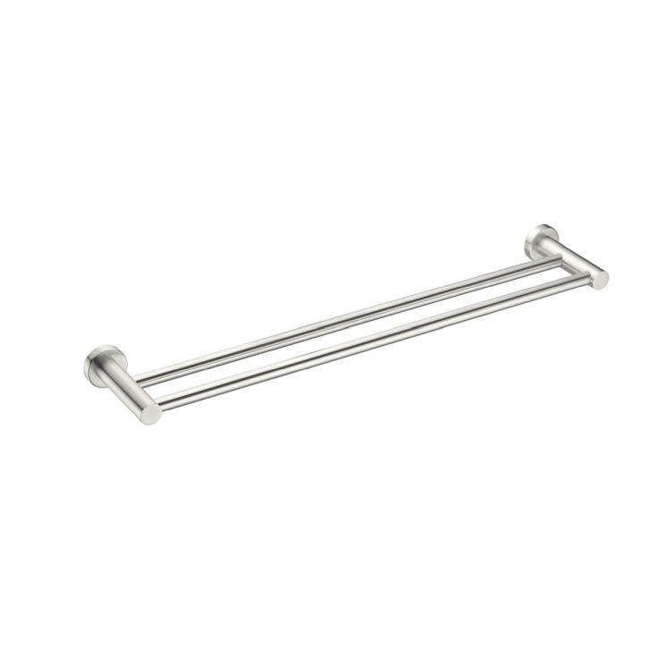 Mecca Double Towel Rail 600mm Brushed Nickel - Burdens Plumbing