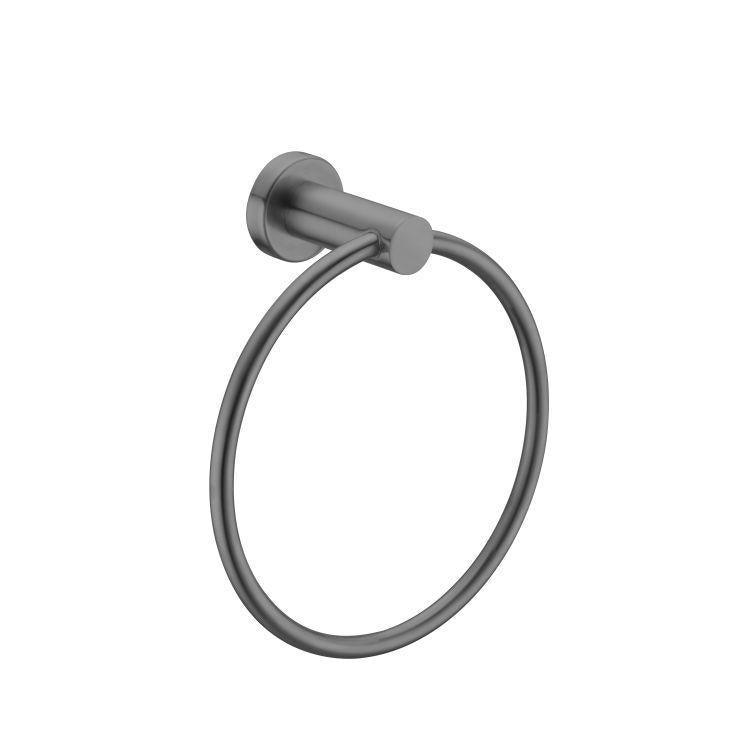 Mecca Hand Towel Ring Gun Metal - Burdens Plumbing