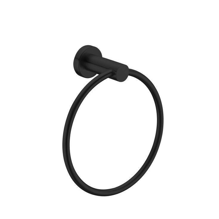 Mecca Hand Towel Ring Matt Black - Burdens Plumbing