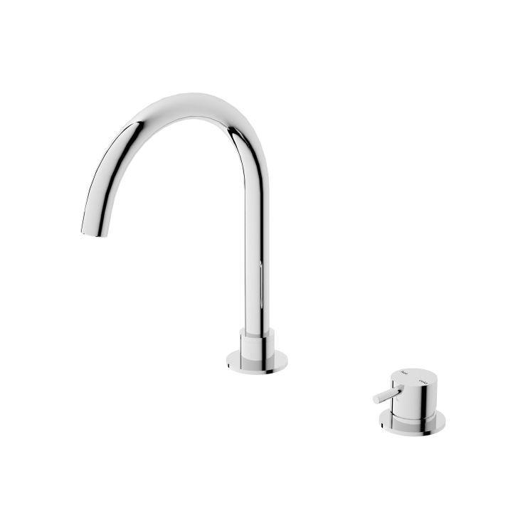 Mecca Hob Basin Mixer Round Spout Chrome - Burdens Plumbing