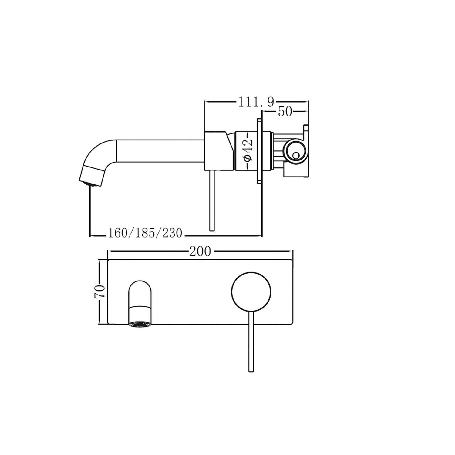 Mecca Wall Basin Mixer 160mm Spout Chrome - Burdens Plumbing