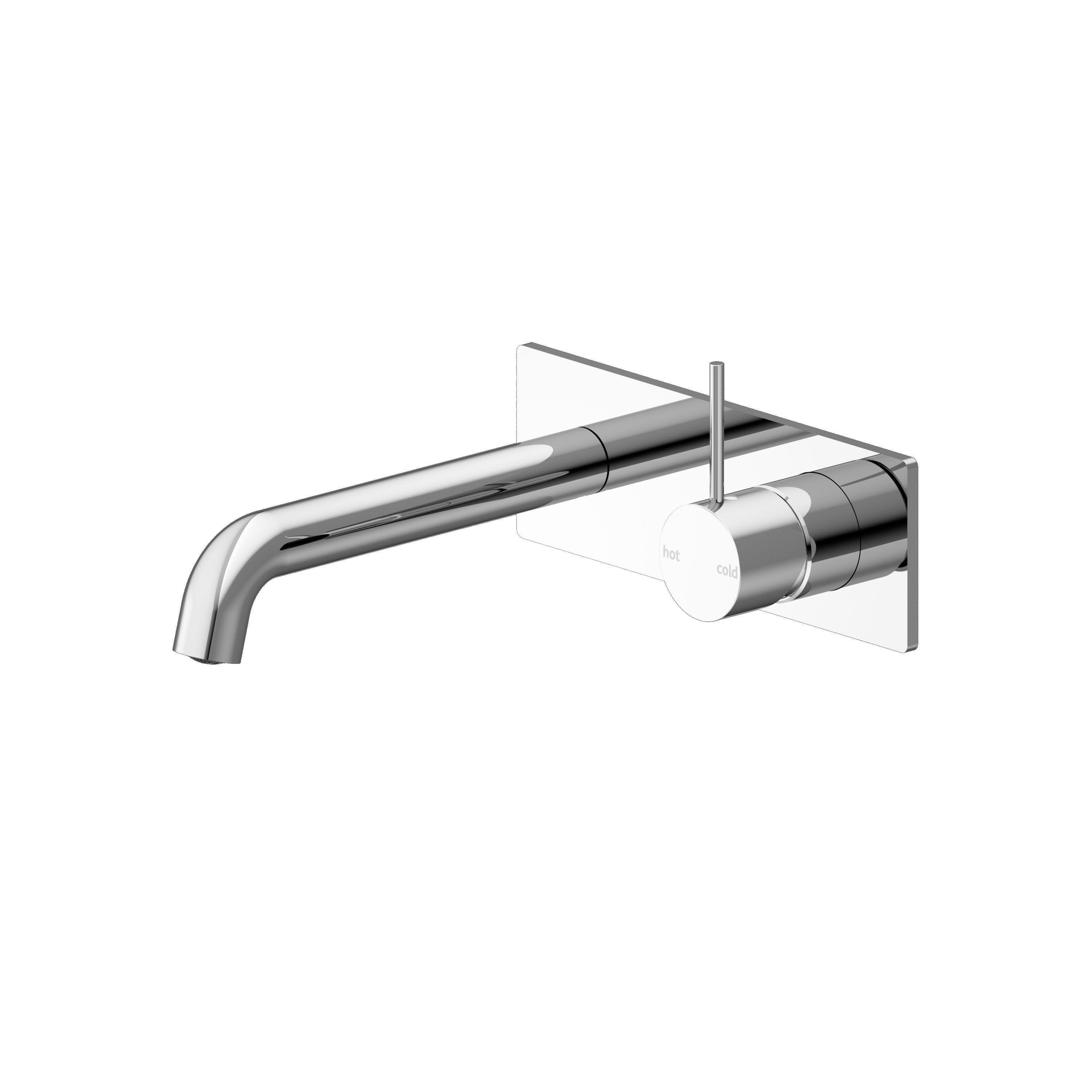 Mecca Wall Basin Mixer Handle Up 160mm Spout Chrome - Burdens Plumbing