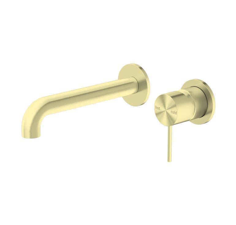 Mecca Wall Basin Mixer Sep Bp 160mm Spout Brushed Gold - Burdens Plumbing