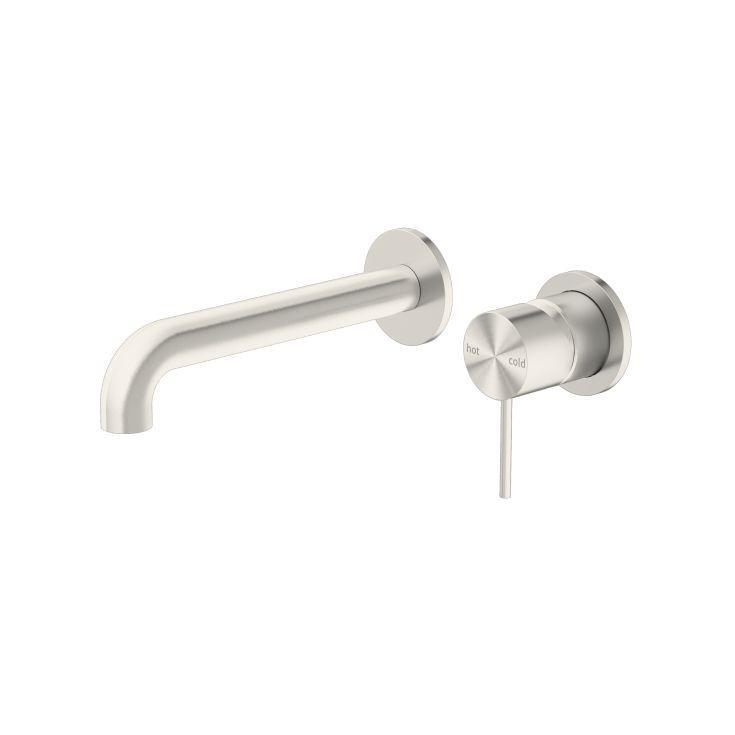 Mecca Wall Basin Mixer Sep Bp 160mm Spout Brushed Nickel - Burdens Plumbing