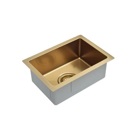 Meir Bar Sink Single Bowl 382mm X 272mm - Brushed Bronze Gold - Burdens Plumbing