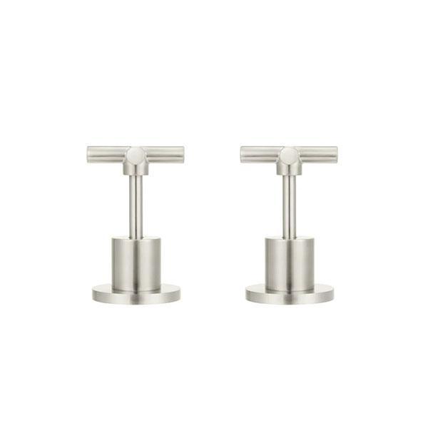 Meir Cross Handle Jumper Valve Wall Top Assemblies Brushed Nickel - Burdens Plumbing