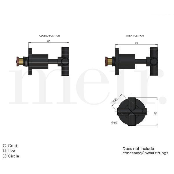 Meir Cross Handle Jumper Valve Wall Top Assemblies Brushed Nickel - Burdens Plumbing