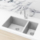 Meir Kitchen Sink Double Bowl 670mm X 440mm - Brushed Nickel - Burdens Plumbing