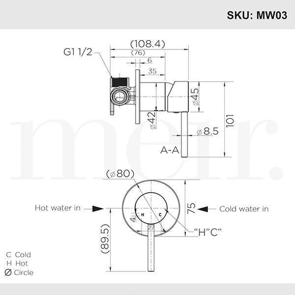 Meir Round Champagne Wall Mixer - Burdens Plumbing