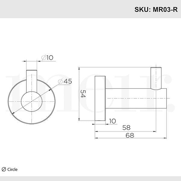 Meir Round Chrome Robe Hook - Burdens Plumbing