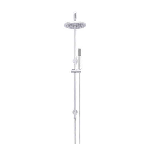 Meir Round Combination Shower Rail 200mm Rose & Hand Shower - Chrome - Burdens Plumbing