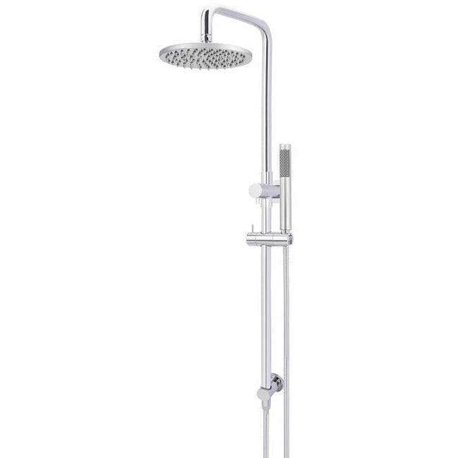 Meir Round Combination Shower Rail 200mm Rose & Hand Shower - Chrome - Burdens Plumbing