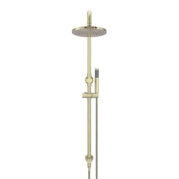 Meir Round Combination Shower Rail 200mm Rose & Hand Shower - Tiger Bronze - Burdens Plumbing