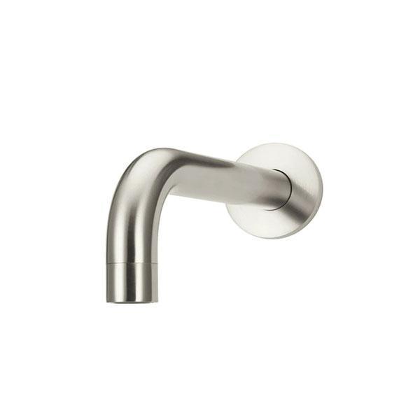 Meir Round Curved Wall Spout Brushed Nickel 200mm - Burdens Plumbing