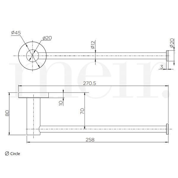 Meir Round Guest Towel Rail Chrome - Burdens Plumbing