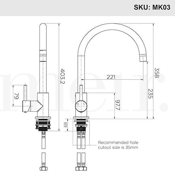 Meir Round Kitchen Mixer - Brushed Nickel - Burdens Plumbing