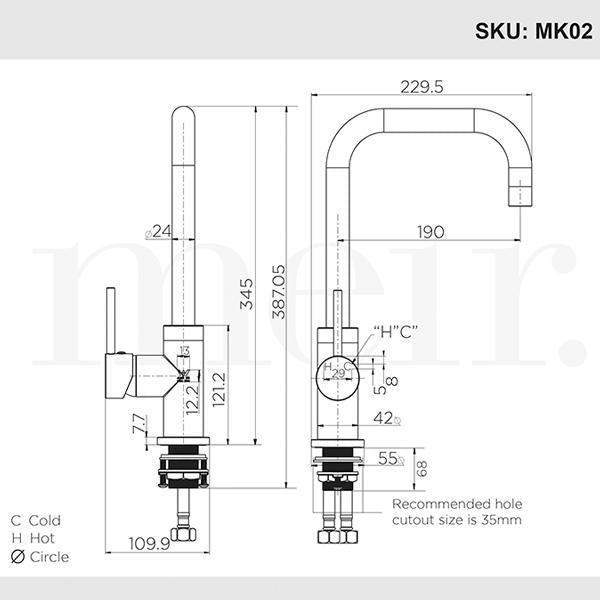 Meir Round Kitchen Mixer - Chrome - Burdens Plumbing