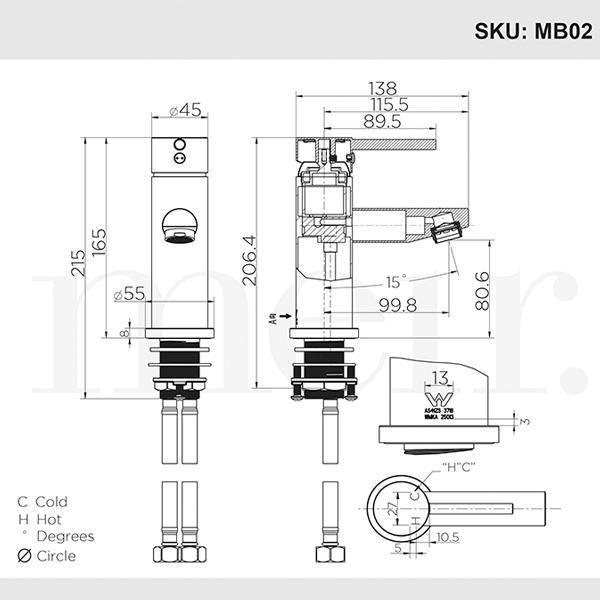 Meir Round Matte Black Basin Mixer - Burdens Plumbing