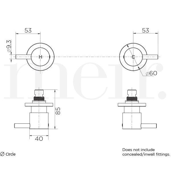 Meir Round Quarter Turn Wall Top Assemblies Champagne - Burdens Plumbing