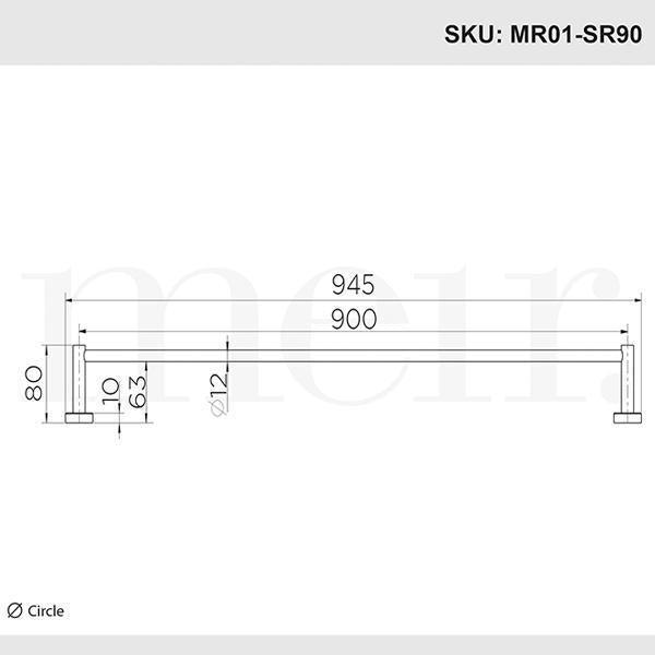 Meir Round Single Champagne Towel Rail 900mm - Burdens Plumbing