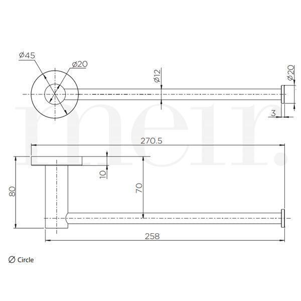 Meir Round Tiger Bronze Guest Towel Rail - Burdens Plumbing