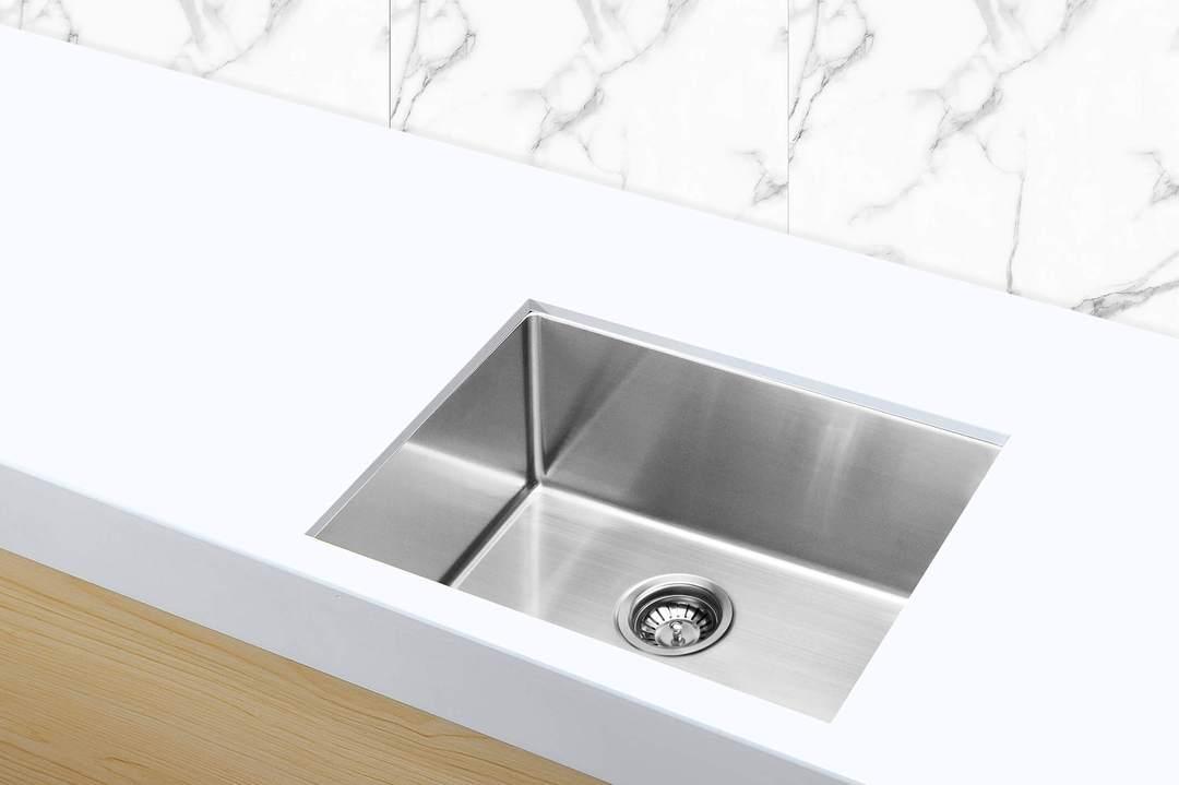 Meir Single Bowl Pvd Kitchen Sink 440mm - Brushed Nickel - Burdens Plumbing