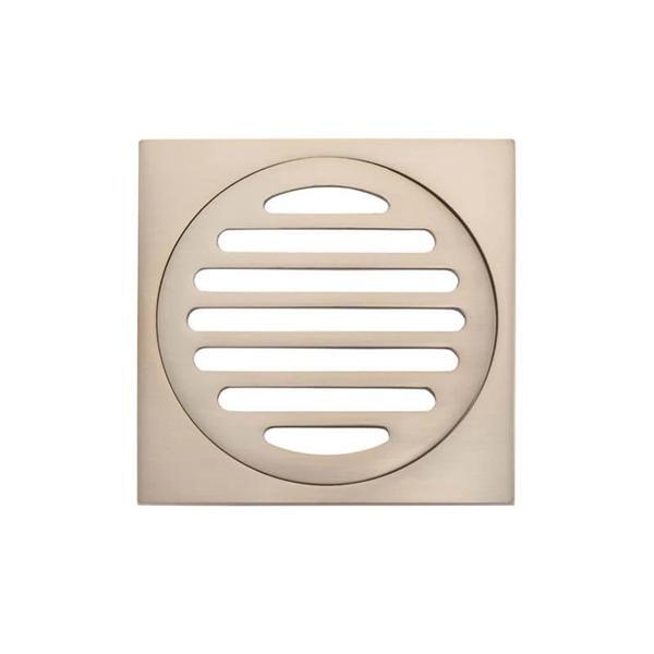 Meir Square Floor Grate Shower Drain 100mm Outlet - Champagne - Burdens Plumbing