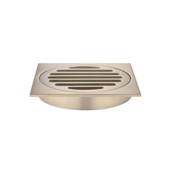 Meir Square Floor Grate Shower Drain 100mm Outlet - Champagne - Burdens Plumbing