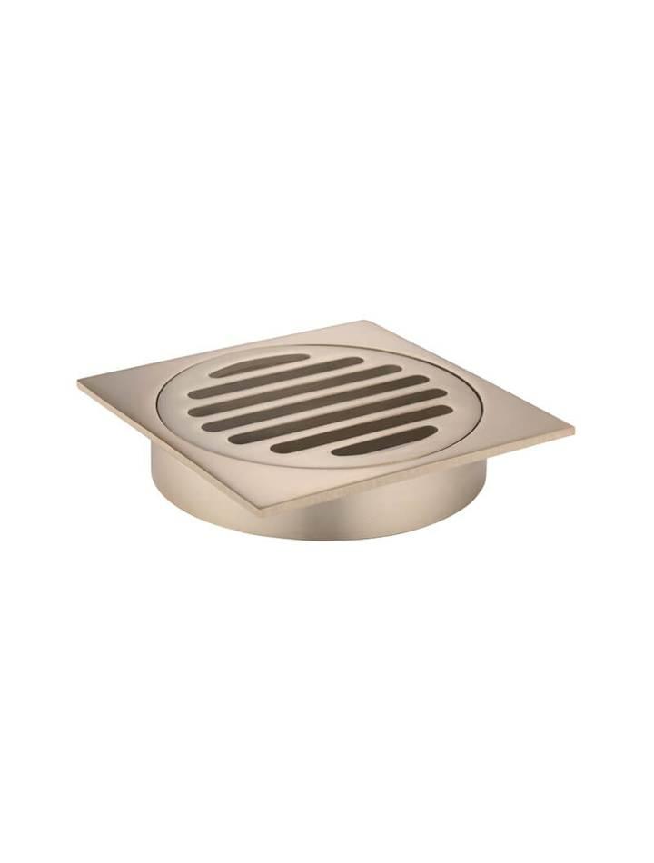 Meir Square Floor Grate Shower Drain 100mm Outlet - Champagne - Burdens Plumbing