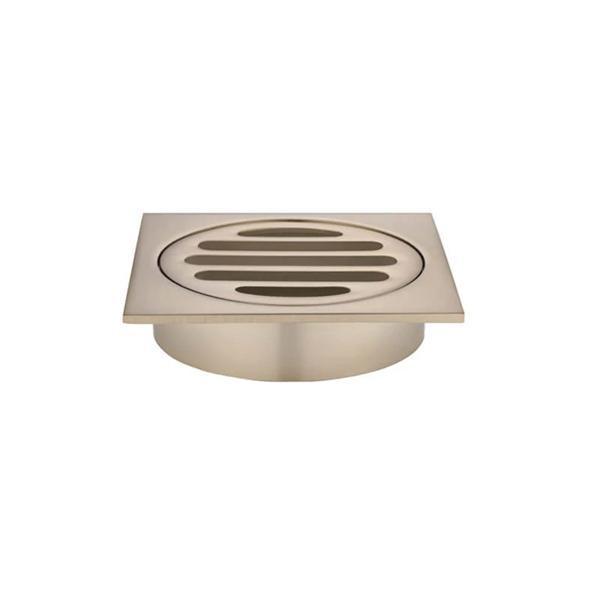 Meir Square Floor Grate Shower Drain 80mm Outlet - Champagne - Burdens Plumbing