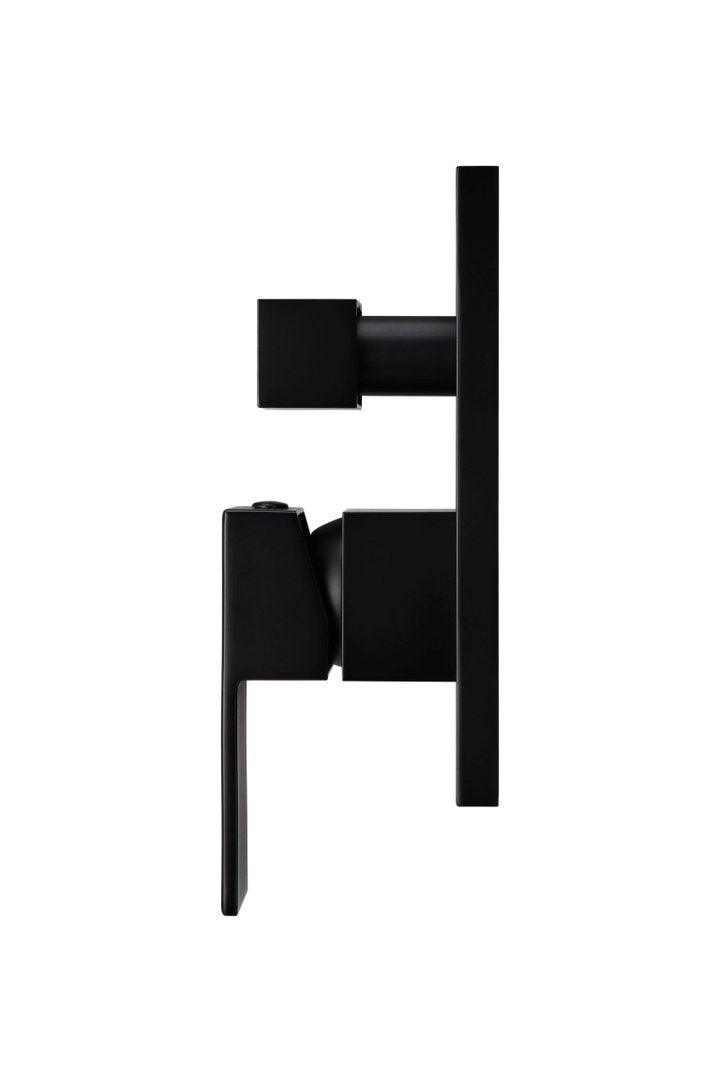 Meir Square Matte Black Wall Mixer With Diverter - Burdens Plumbing