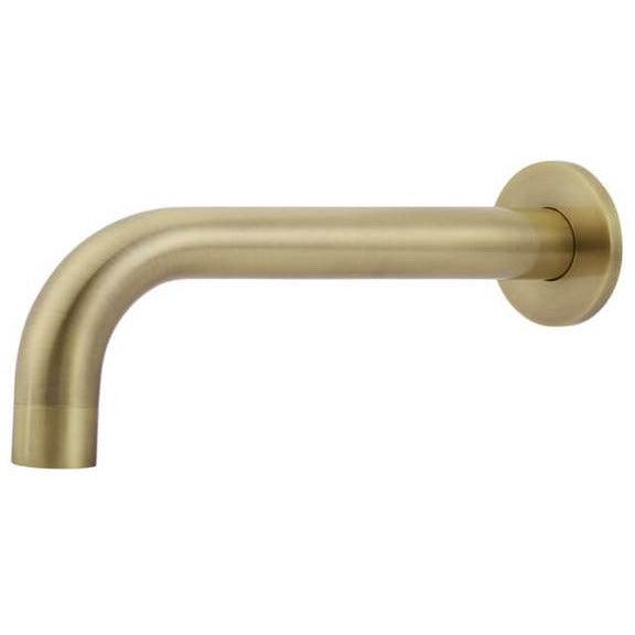 Meir Tiger Bronze Round Curved Wall Spout 200mm - Burdens Plumbing