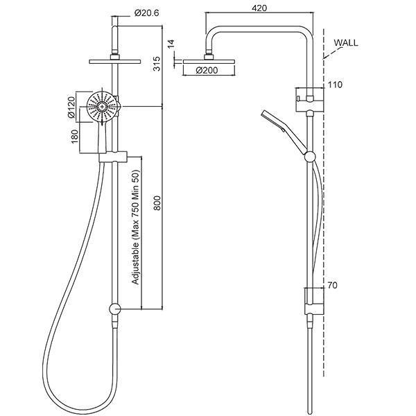 Methven Krome 100 3 Function Twin Shower System - Burdens Plumbing