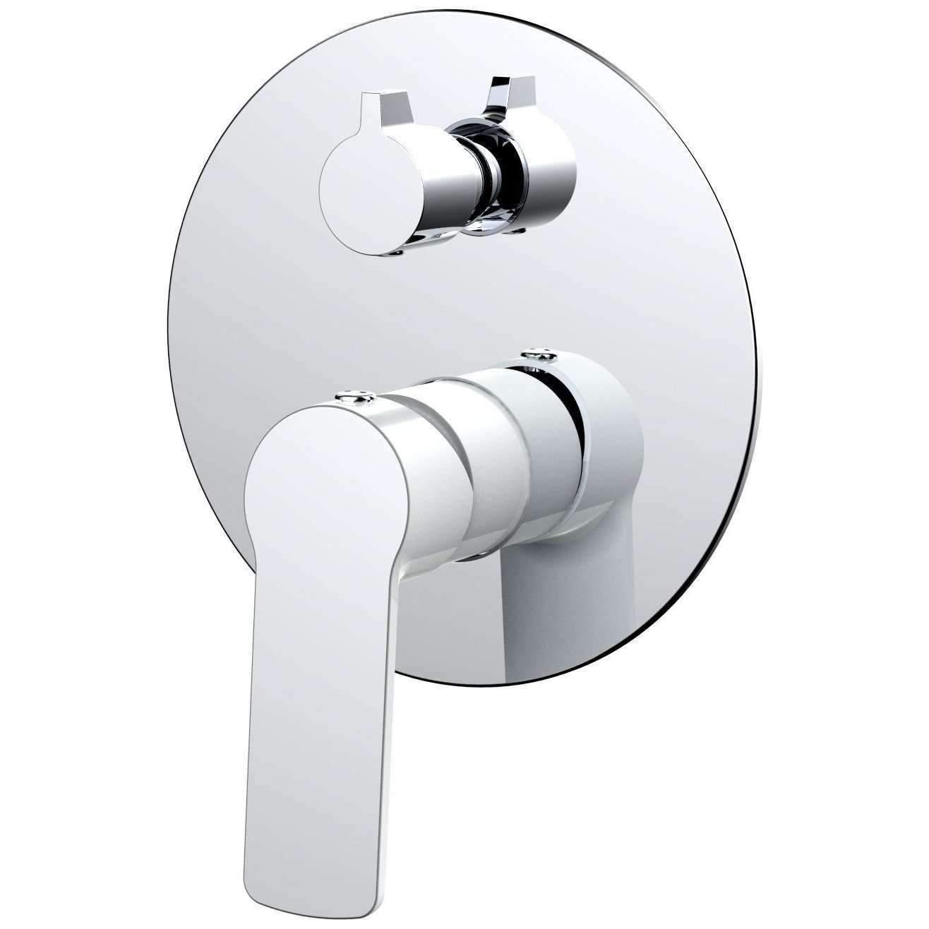 Millennium Akemi Shower Mixer With Diverter White & Chrome - Burdens Plumbing