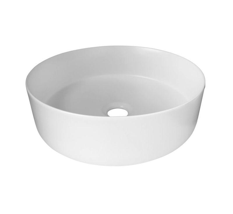 Mini Siera Round Slimline Ceramic Vessel Basin Gloss White - Burdens Plumbing