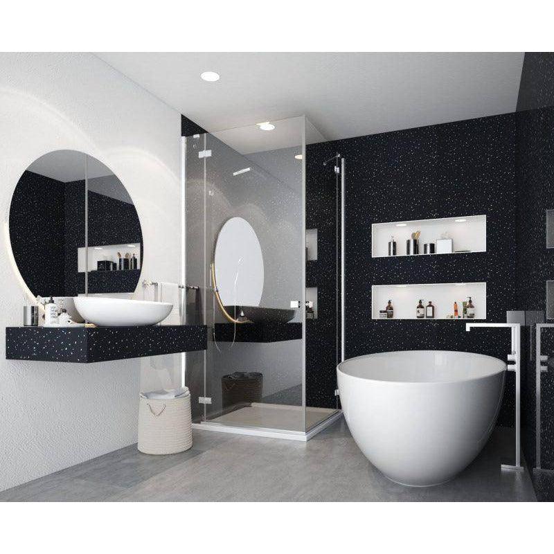 Mr. Wet Wall Black Sparkle Gloss Wall Panel 2400X1000X10mm - Burdens Plumbing