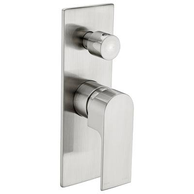 Nero Bianca Shower Mixer With Divertor - Brushed Nickel - Burdens Plumbing