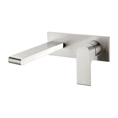 Nero Bianca Wall Basin Mixer - Brushed Nickel - Burdens Plumbing