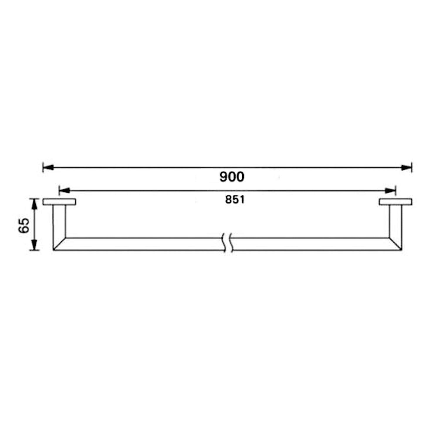 Nero Dolce Single Towel Rail 700mm - Brushed Nickel - Burdens Plumbing