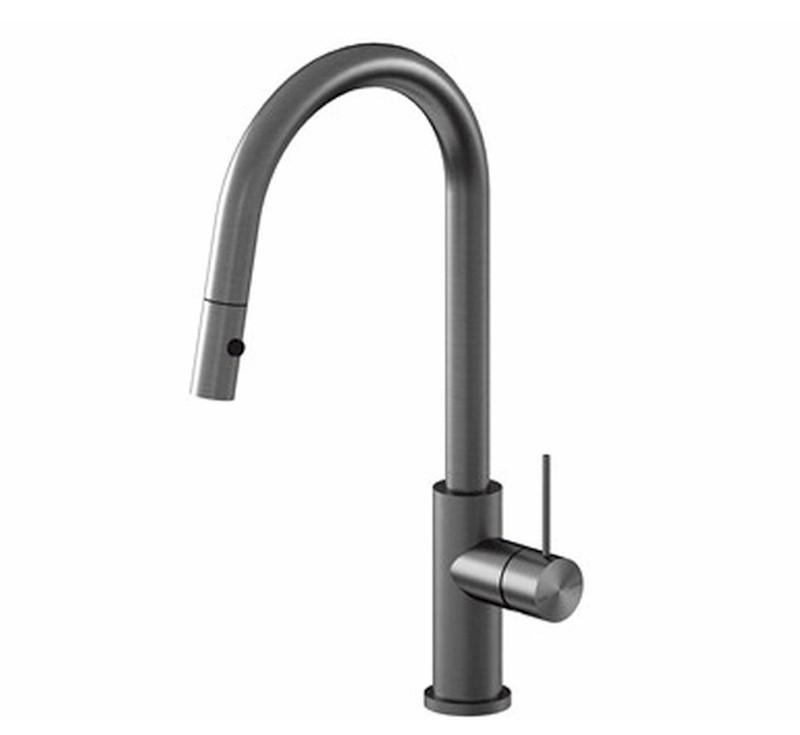 Nero Mecca Pull Out Sink Mixer With Vegie Spray Gun Metal - Burdens Plumbing