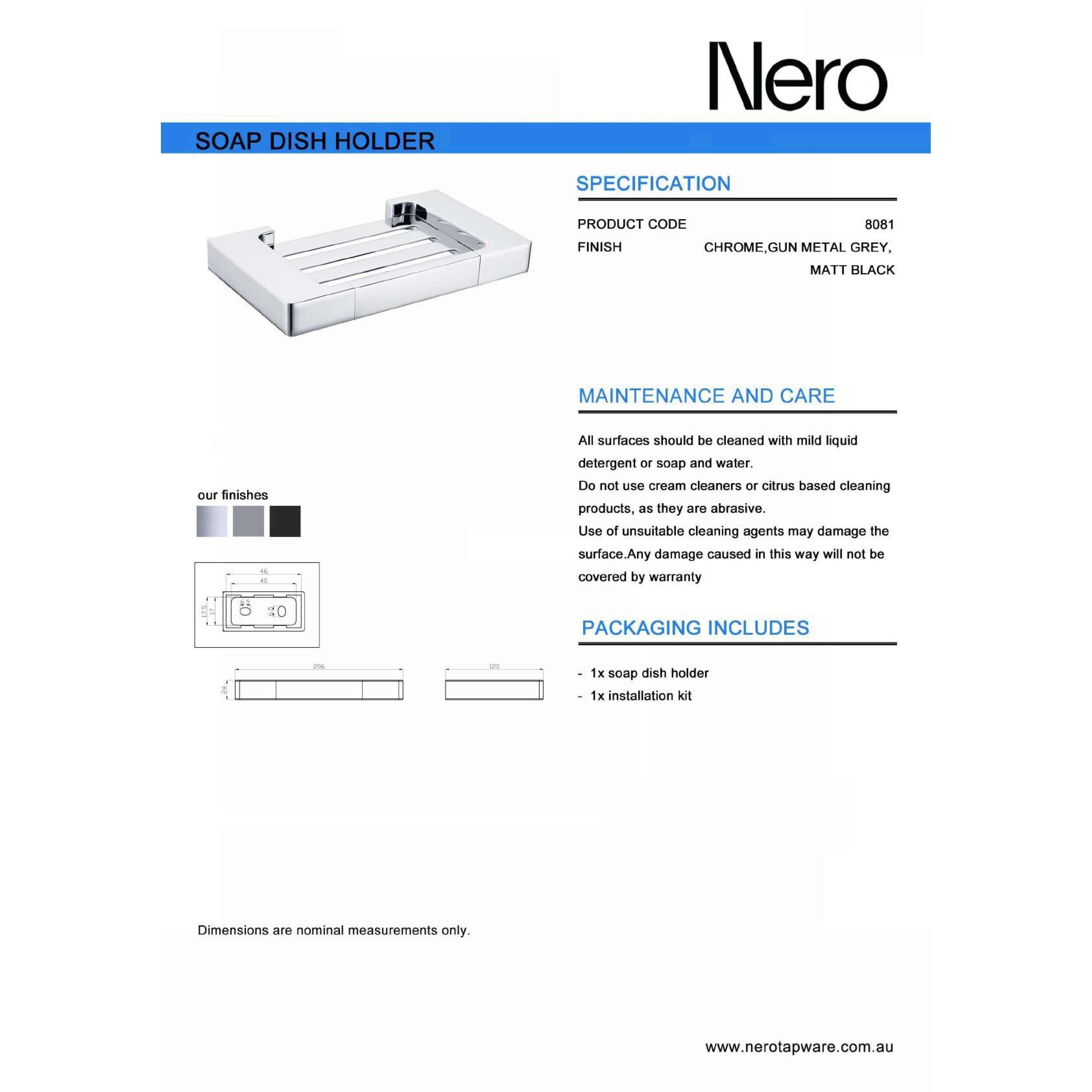 Nero Pearl/Vitra Soap Dish Holder - Chrome - Burdens Plumbing