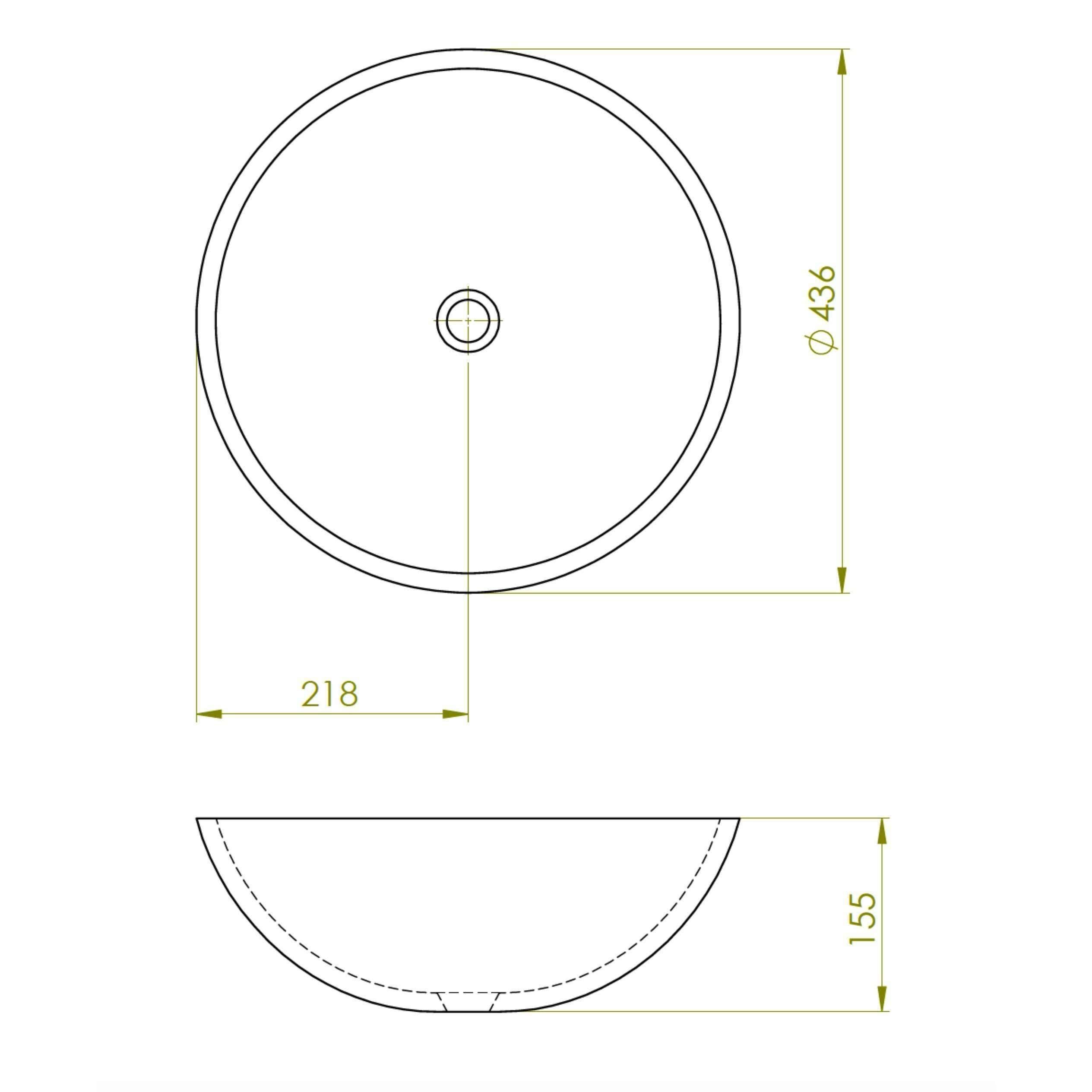 New Form Concrete Bowl Vessel Basin 440mm Diam X 155mm - Burdens Plumbing