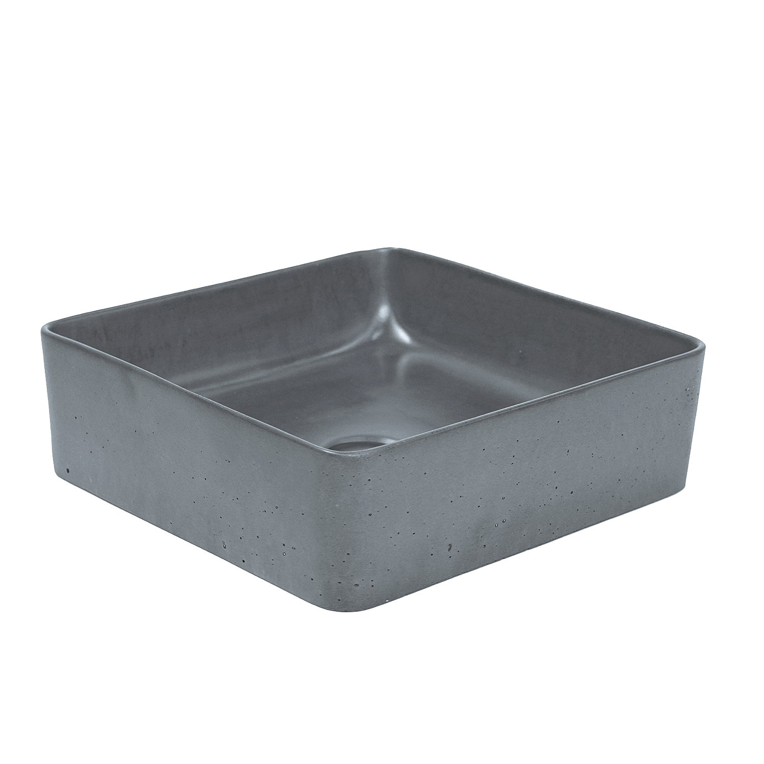 New Form Concrete Rounded Square Vessel Basin 360mm X 360mm X 115mm - Burdens Plumbing