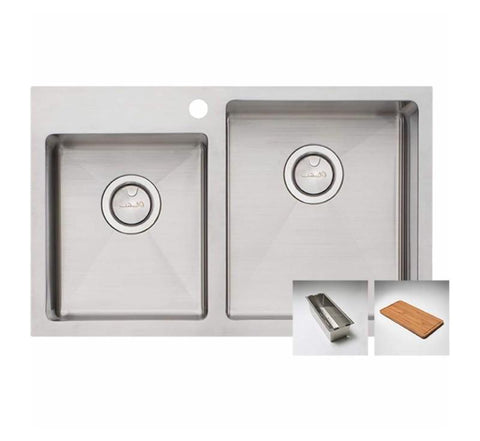 Oliveri Apollo 1 & 3/4 L/H Offset Bowl Sink 1Th - Burdens Plumbing