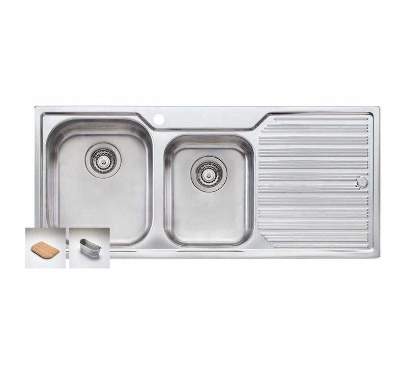 Oliveri Diaz 1 & 3/4 Bowl Topmount Sink With R/H Drainer 1Th - Burdens Plumbing